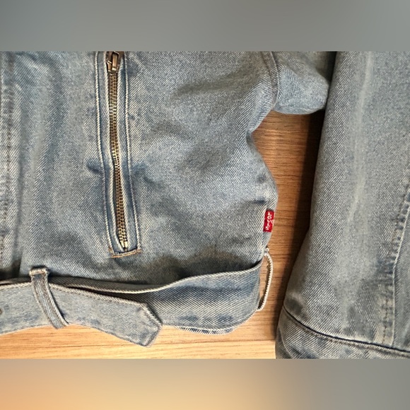Levis Jacket Women's XL Blue Cropped Denim Moto - Picture 4 of 11